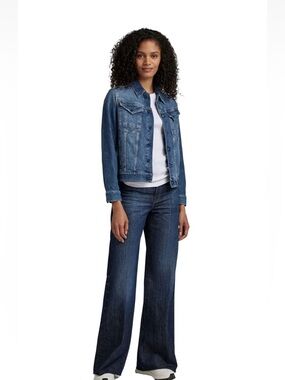 $130 G-Star RAW Arc 3D Faded Denim Stretch Jean Jacket Women's